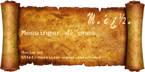 Messinger Ágnes névjegykártya
